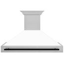 ZLINE 48 in. Autograph Edition Fingerprint Resistant Stainless Steel Range Hood with White Matte Shell and Accented Handle (8654SNZ-WM48) - MyBBQDirect
