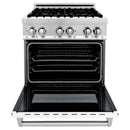 ZLINE 30 in. 4.0 cu. ft. Electric Oven and Gas Cooktop Dual Fuel Range with Griddle and White Matte Door in Stainless Steel (RA-WM-GR-30) - MyBBQDirect