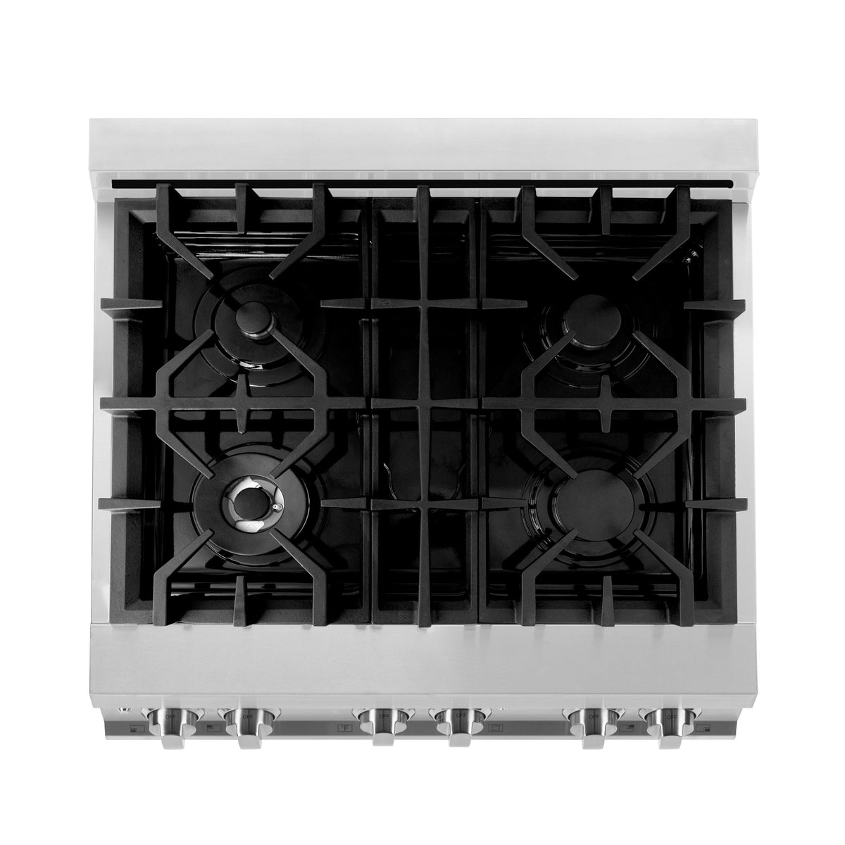 ZLINE 30 in. Kitchen Package with Stainless Steel Dual Fuel Range with Black Matte Door and Convertible Vent Range Hood (2KP-RABLMRH30) - MyBBQDirect