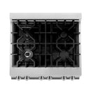 ZLINE 30 in. Kitchen Package with Stainless Steel Dual Fuel Range with Black Matte Door and Convertible Vent Range Hood (2KP-RABLMRH30) - MyBBQDirect