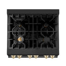 ZLINE Autograph Edition 30 in. 4.0 cu. ft. Dual Fuel Range with Gas Stove and Electric Oven in Black Stainless Steel with Accents (RABZ-30) - MyBBQDirect