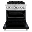 ZLINE 30 in. Kitchen Package with Stainless Steel Dual Fuel Range with Black Matte Door and Convertible Vent Range Hood (2KP-RABLMRH30) - MyBBQDirect