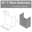 ZLINE 12 in. Chimney for 54 in. Under Cabinet Hoods (520/523/527-54-1FTEXT) - MyBBQDirect