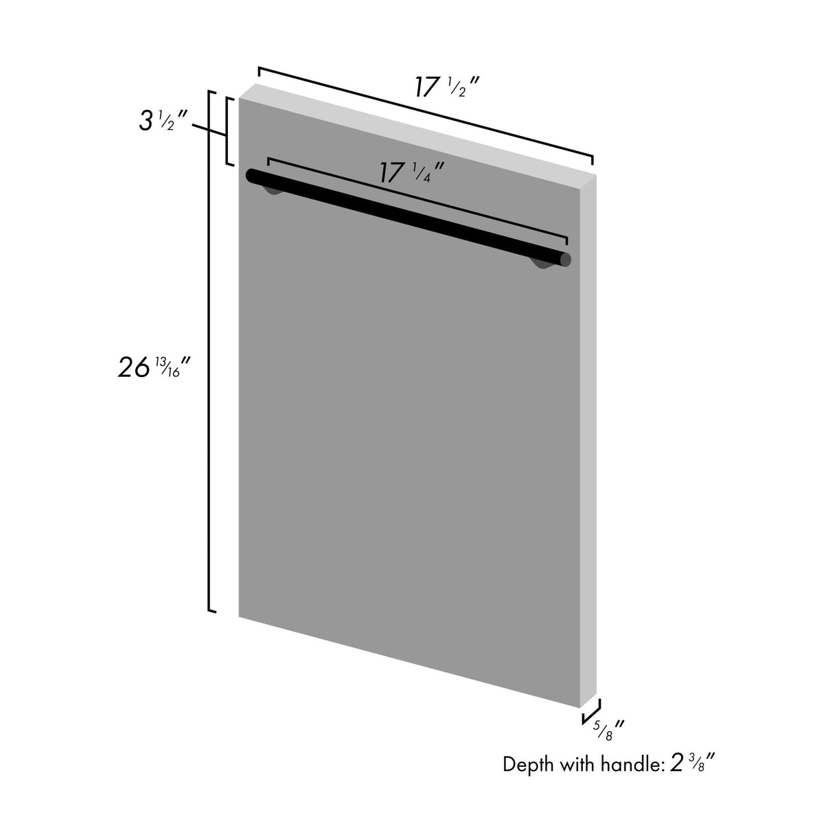 ZLINE 18 in. Dishwasher Panel in Stainless Steel with Modern Handle (DP-18) - MyBBQDirect