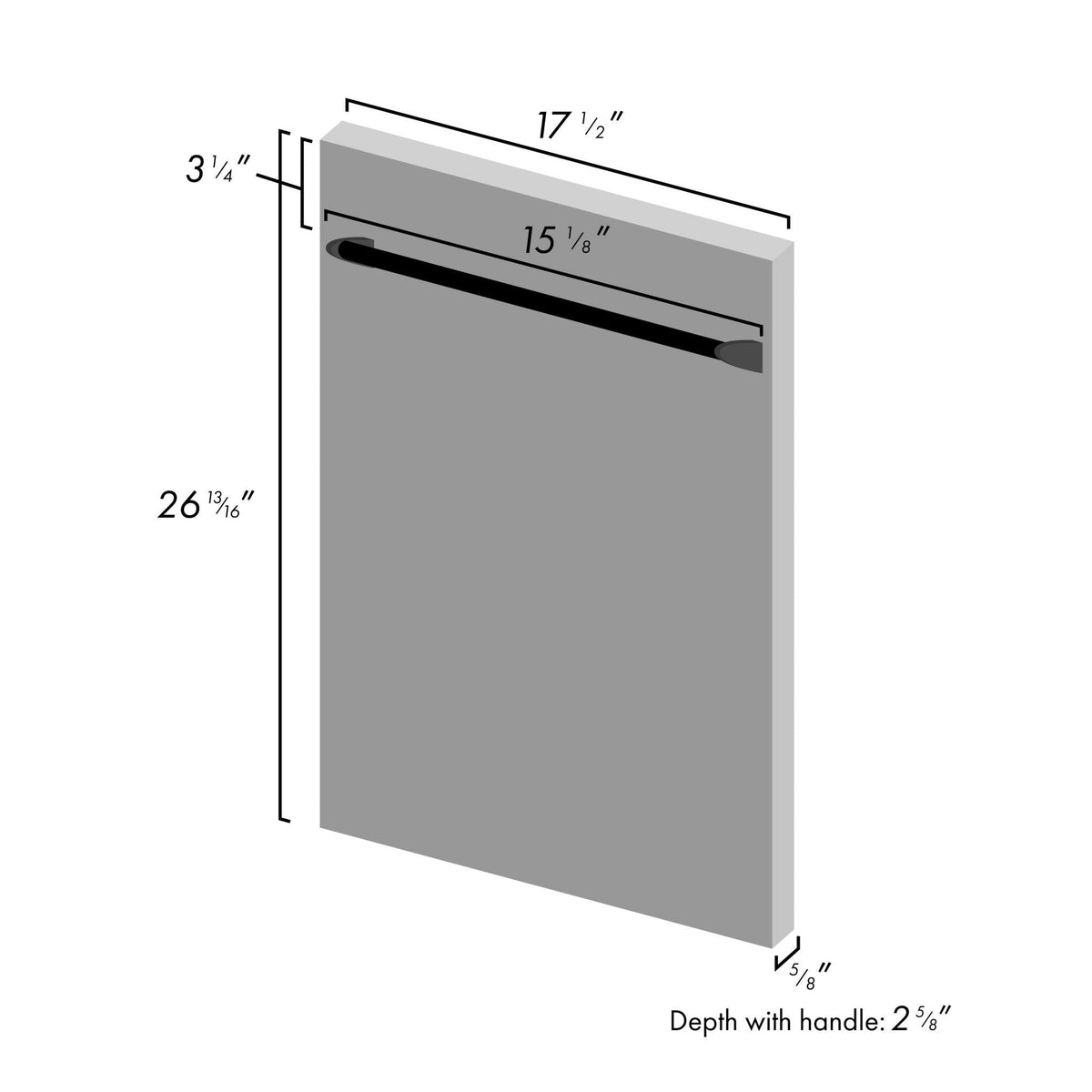 ZLINE 18 in. Dishwasher Panel with Traditional Handle (DP-18) - MyBBQDirect