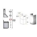 ZLINE 2-12 in. Short Chimney Pieces for 7 ft. to 8 ft. Ceilings (SK-KECOM) - MyBBQDirect