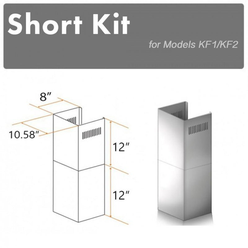 ZLINE 2-12 in. Short Chimney Pieces for 7.5 ft. to 8 ft. Ceilings (SK-