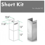 ZLINE 2-12 in. Short Chimney Pieces for 7 ft. to 8 ft. Ceilings (SK-KZ) - MyBBQDirect
