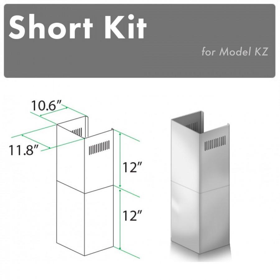 ZLINE 2-12 in. Short Chimney Pieces for 7 ft. to 8 ft. Ceilings (SK-KZ) - MyBBQDirect