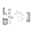 ZLINE 2-36 in. Chimney Extensions for 10 ft. to 12 ft. Ceilings (2PCEXT-697i/KECOMi-304) - MyBBQDirect