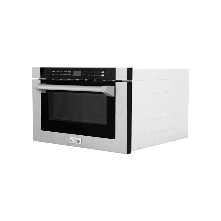 ZLINE 24" 1.2 cu. ft. Built-in Microwave Drawer with a Traditional Handle in Fingerprint Resistant Stainless Steel (MWD-1-SS-H)