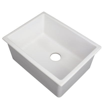 ZLINE 24 in. Rome Dual Mount Single Bowl Fireclay Kitchen Sink with Bottom Grid (FRC5123)