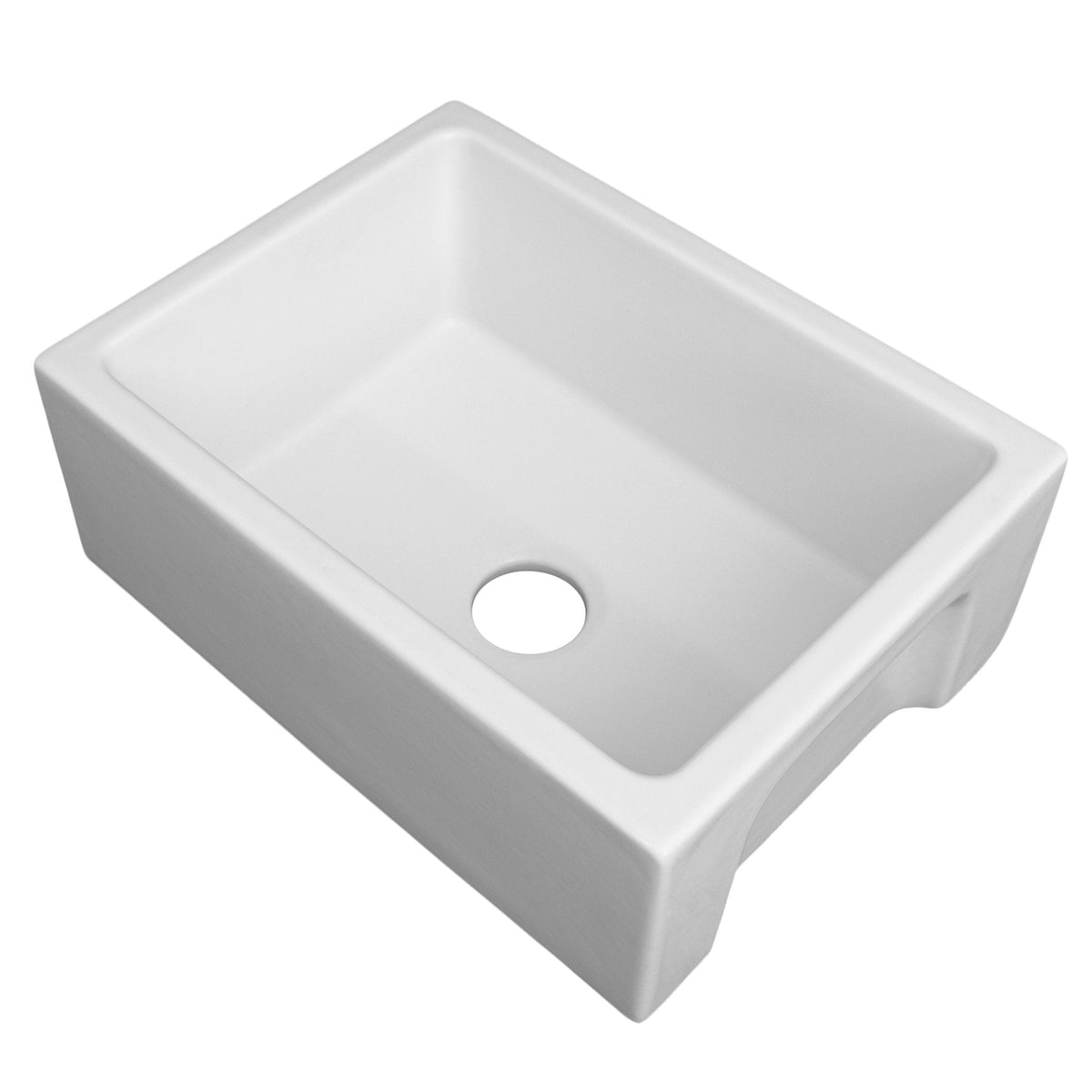 ZLINE 24 in. Venice Farmhouse Apron Front Reversible Single Bowl Fireclay Kitchen Sink with Bottom Grid (FRC5120) - MyBBQDirect