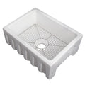ZLINE 24 in. Venice Farmhouse Apron Front Reversible Single Bowl Fireclay Kitchen Sink with Bottom Grid (FRC5120) - MyBBQDirect