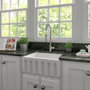 ZLINE 24 in. Venice Farmhouse Apron Front Reversible Single Bowl Fireclay Kitchen Sink with Bottom Grid (FRC5120) - MyBBQDirect