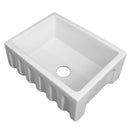 ZLINE 24 in. Venice Farmhouse Apron Front Reversible Single Bowl Fireclay Kitchen Sink with Bottom Grid (FRC5120) - MyBBQDirect