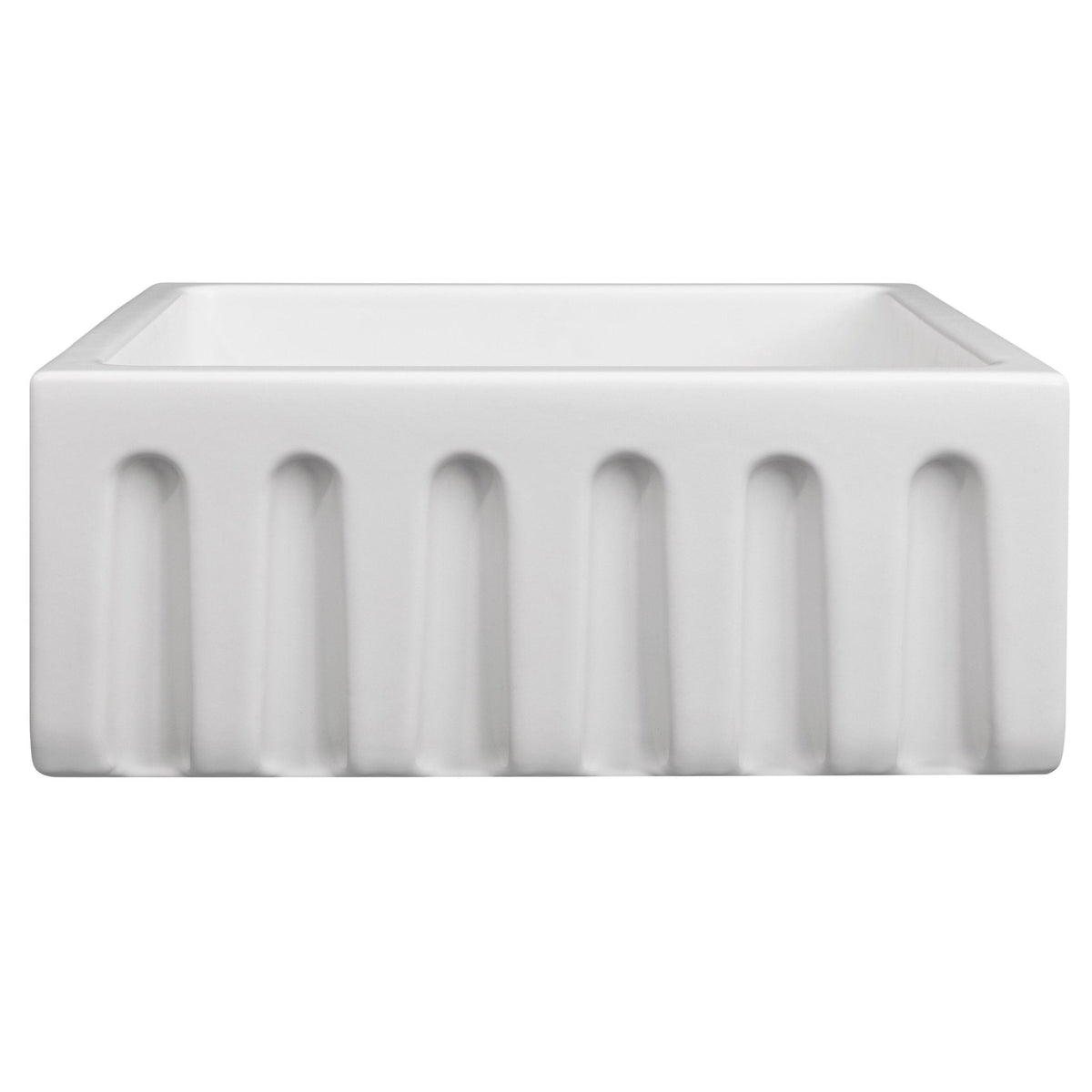 ZLINE 24 in. Venice Farmhouse Apron Front Reversible Single Bowl Fireclay Kitchen Sink with Bottom Grid (FRC5120) - MyBBQDirect