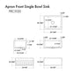 ZLINE 24 in. Venice Farmhouse Apron Front Reversible Single Bowl Fireclay Kitchen Sink with Bottom Grid (FRC5120) - MyBBQDirect