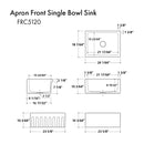 ZLINE 24 in. Venice Farmhouse Apron Front Reversible Single Bowl Fireclay Kitchen Sink with Bottom Grid (FRC5120) - MyBBQDirect