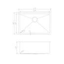 ZLINE 27 in. Meribel Undermount Single Bowl Kitchen Sink with Bottom Grid (SRS)
