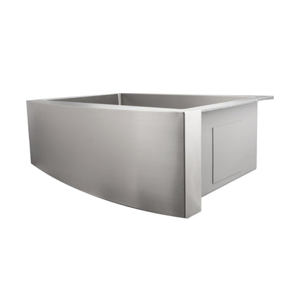 ZLINE 30 in. Zermatt Farmhouse Apron Mount Single Bowl Kitchen Sink with Bottom Grid (SAS-30)