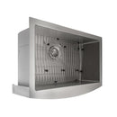 ZLINE 30 in. Zermatt Farmhouse Apron Mount Single Bowl Kitchen Sink with Bottom Grid (SAS-30)