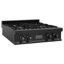 ZLINE 30" Porcelain Gas Stovetop in Black Stainless with Brass Burners (RTB-BR-30)