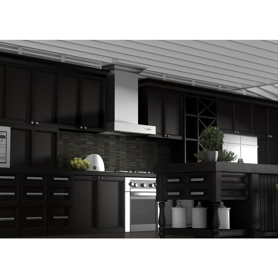 ZLINE 30 in. Professional Wall Mount Range Hood In Stainless Steel With Crown Molding (KECOMCRN-30) - MyBBQDirect