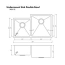 ZLINE 32 in. Jackson Undermount Double Bowl Kitchen Sink with Bottom Grid (SRDL-32)