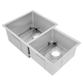 ZLINE 32 in. Jackson Undermount Double Bowl Kitchen Sink with Bottom Grid (SRDR-32)