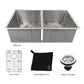 ZLINE 33 in. Anton Undermount Double Bowl Kitchen Sink with Bottom Grid (SR50D-33) - MyBBQDirect