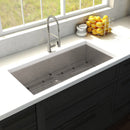ZLINE 33 in. Meribel Undermount Single Bowl Stainless Steel Kitchen Sink with Bottom Grid (SRS-33) - MyBBQDirect