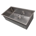 ZLINE 33 in. Meribel Undermount Single Bowl Stainless Steel Kitchen Sink with Bottom Grid (SRS-33) - MyBBQDirect