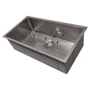 ZLINE 33 in. Meribel Undermount Single Bowl Stainless Steel Kitchen Sink with Bottom Grid (SRS-33) - MyBBQDirect