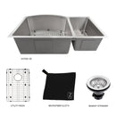 ZLINE 33 in. Cortina Undermount Double Bowl Kitchen Sink with Bottom Grid (SC70D) - MyBBQDirect