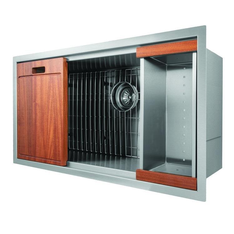 ZLINE 33 in. Garmisch Undermount Single Bowl Kitchen Sink with Bottom Grid and Accessories (SLS-33) - MyBBQDirect