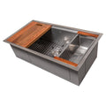 ZLINE 33 in. Garmisch Undermount Single Bowl Kitchen Sink with Bottom Grid and Accessories (SLS-33) - MyBBQDirect