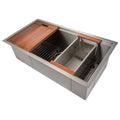ZLINE 33 in. Garmisch Undermount Single Bowl Kitchen Sink with Bottom Grid and Accessories (SLS-33) - MyBBQDirect