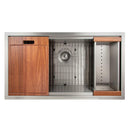 ZLINE 33 in. Garmisch Undermount Single Bowl Kitchen Sink with Bottom Grid and Accessories (SLS-33) - MyBBQDirect