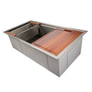 ZLINE 33 in. Garmisch Undermount Single Bowl Kitchen Sink with Bottom Grid and Accessories (SLS-33) - MyBBQDirect