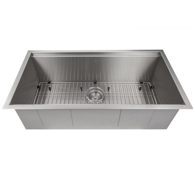 ZLINE 33 in. Garmisch Undermount Single Bowl Kitchen Sink with Bottom Grid and Accessories (SLS-33) - MyBBQDirect