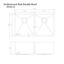 ZLINE 33 in. Anton Undermount Double Bowl Kitchen Sink with Bottom Grid (SR50D-33) - MyBBQDirect