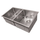ZLINE 33 in. Anton Undermount Double Bowl Kitchen Sink with Bottom Grid (SR50D-33) - MyBBQDirect