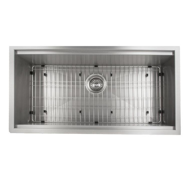 ZLINE 33" Garmisch Undermount Single Bowl Kitchen Sink with Bottom Grid and Accessories 