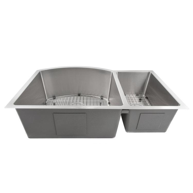 ZLINE 33 in. Cortina Undermount Double Bowl Kitchen Sink with Bottom Grid (SC70D) - MyBBQDirect