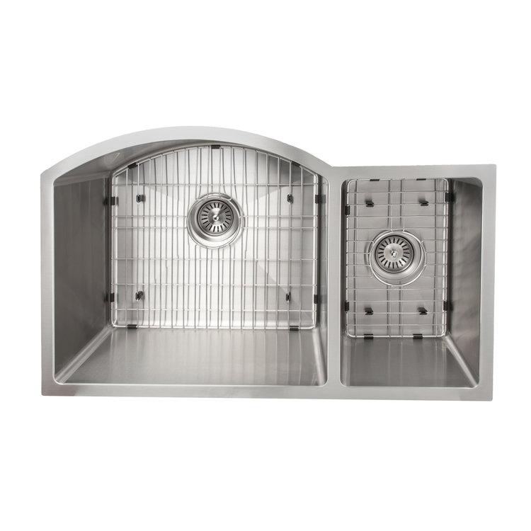 ZLINE 33 in. Cortina Undermount Double Bowl Kitchen Sink with Bottom Grid (SC70D) - MyBBQDirect
