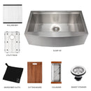 ZLINE 33 in. Moritz Farmhouse Apron Mount Single Bowl Kitchen Sink with Bottom Grid and Accessories (SLSAP-33) - MyBBQDirect