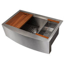 ZLINE 33 in. Moritz Farmhouse Apron Mount Single Bowl Kitchen Sink with Bottom Grid and Accessories (SLSAP-33) - MyBBQDirect
