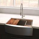 ZLINE 33 in. Moritz Farmhouse Apron Mount Single Bowl Kitchen Sink with Bottom Grid and Accessories (SLSAP-33) - MyBBQDirect
