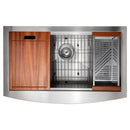 ZLINE 33 in. Moritz Farmhouse Apron Mount Single Bowl Kitchen Sink with Bottom Grid and Accessories (SLSAP-33) - MyBBQDirect
